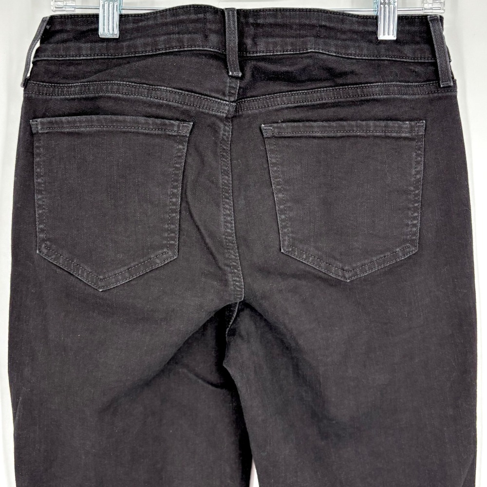 NYDJ Marilyn Straight Leg Jeans Sz 6‎ Black Denim Mid Rise Stretch Slimming Long - Picture 9 of 13